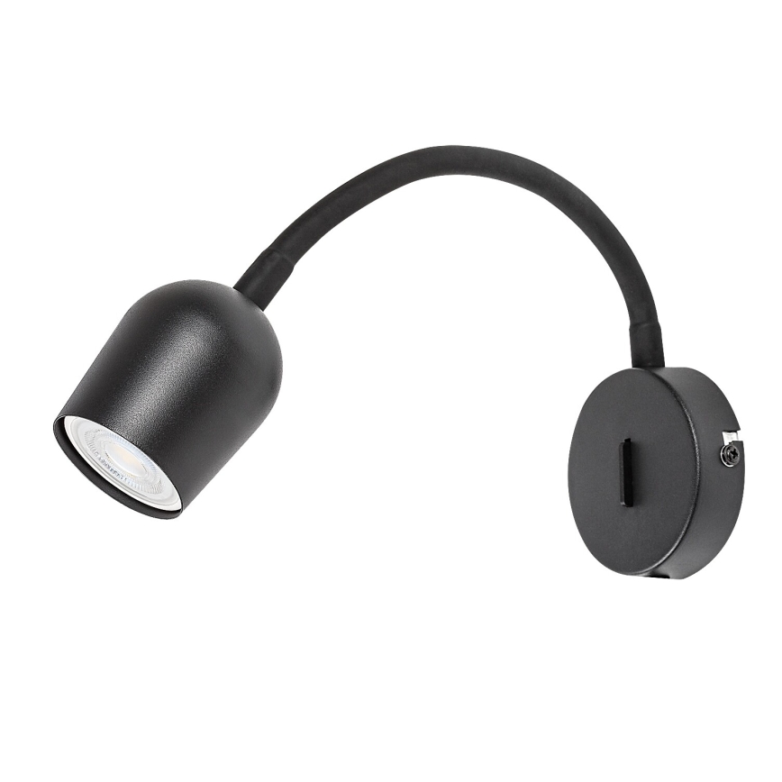 Rabalux - Sieninis kryptinis šviestuvas 1xGU10/15W/230V juodas