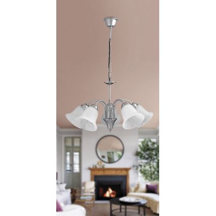Rabalux 7365 - Sietynas ant grandinės FRANCESCA 5xE14/40W/230V