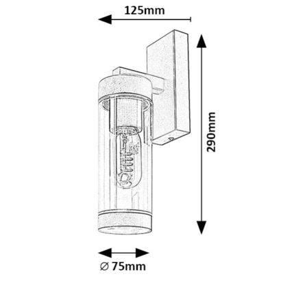 Rabalux - Sieninė lauko lempa 1xE27/12W/230V IP44