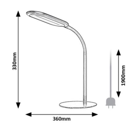 Rabalux - LED reguliuojama jutiklinė stalinė lempa LED/10W/230V 3000-6000K pilka