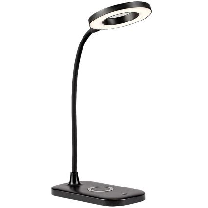 Rabalux - LED reguliuojama jutiklinė stalinė lempa su belaidžiu įkrovimu LED/5W/5V 2700-6000K juoda