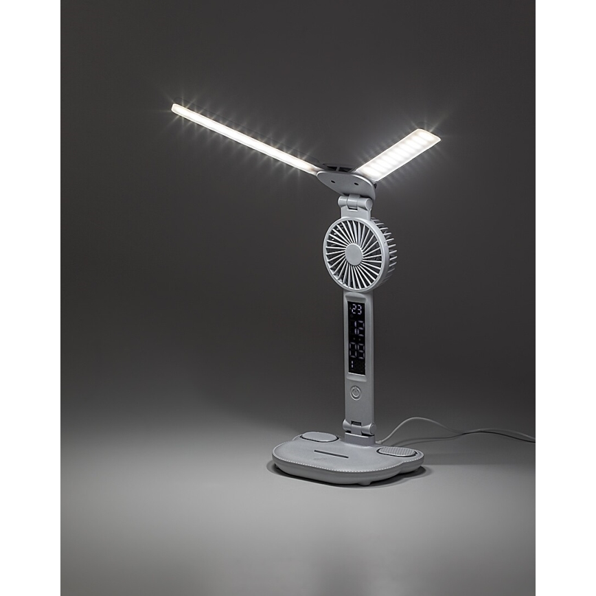 Rabalux - dimeriuojama LED stalinė lempa su ventiliatoriumi LED/7W/5V 3000/4000/6500K