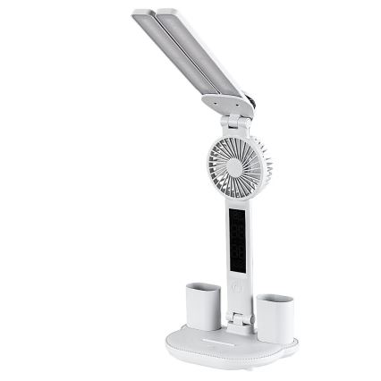 Rabalux - dimeriuojama LED stalinė lempa su ventiliatoriumi LED/7W/5V 3000/4000/6500K