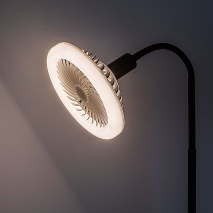 Rabalux - reguliuojamo ryškumo LED grindinė lempa su ventiliatoriumi, skersmuo 30 cm, 1xE27/16W/230V, 3000-6500K + nuotolinis valdymas