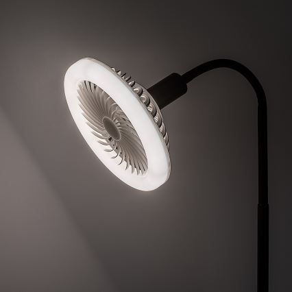 Rabalux - reguliuojamo ryškumo LED grindinė lempa su ventiliatoriumi, skersmuo 30 cm, 1xE27/16W/230V, 3000-6500K + nuotolinis valdymas