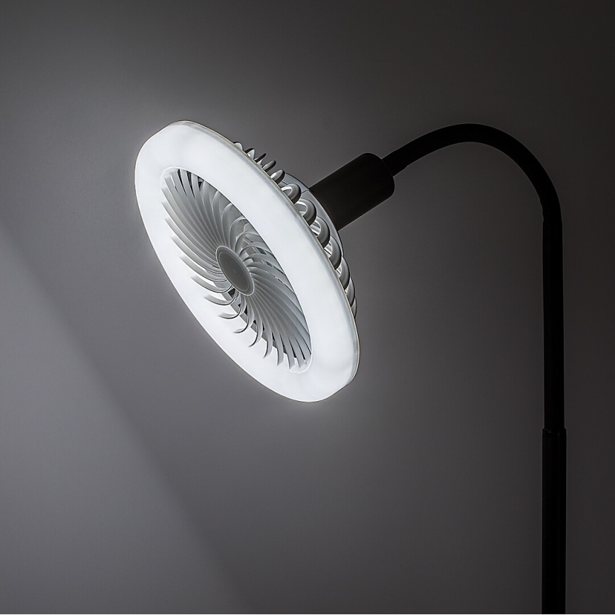 Rabalux - reguliuojamo ryškumo LED grindinė lempa su ventiliatoriumi, skersmuo 30 cm, 1xE27/16W/230V, 3000-6500K + nuotolinis valdymas