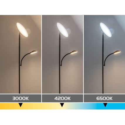 Rabalux - LED Reguliuojamas grindinis šviestuvas LED/23W/230V 3000/4200/6500 juoda