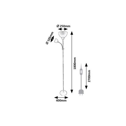 Rabalux - Grindinė lempa 1xE27/60W/230V + 1xE14/25W smėlio spalvos