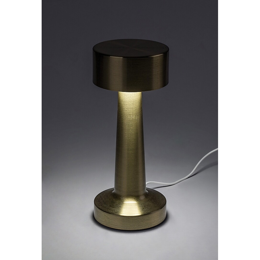 Rabalux - LED Įkraunama jutiklinė stalinė lempa LED/2,7W/5V 1200mAh 3000/4000/6000K auksas