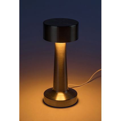 Rabalux - LED Įkraunama jutiklinė stalinė lempa LED/2,7W/5V 1200mAh 3000/4000/6000K auksas