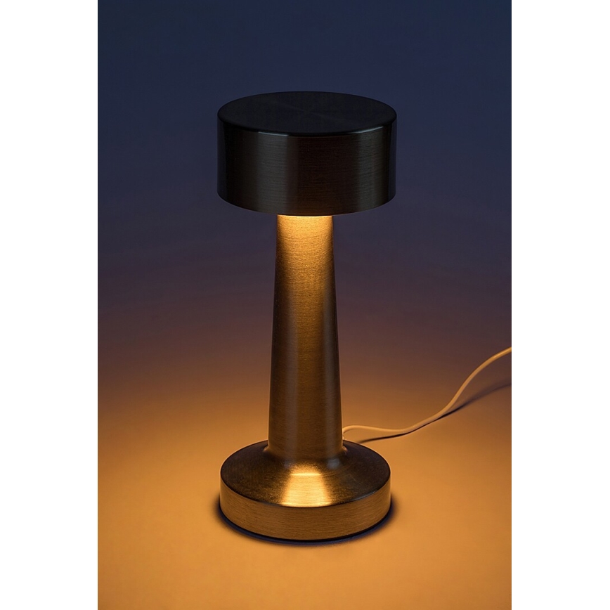 Rabalux - LED Įkraunama jutiklinė stalinė lempa LED/2,7W/5V 1200mAh 3000/4000/6000K auksas