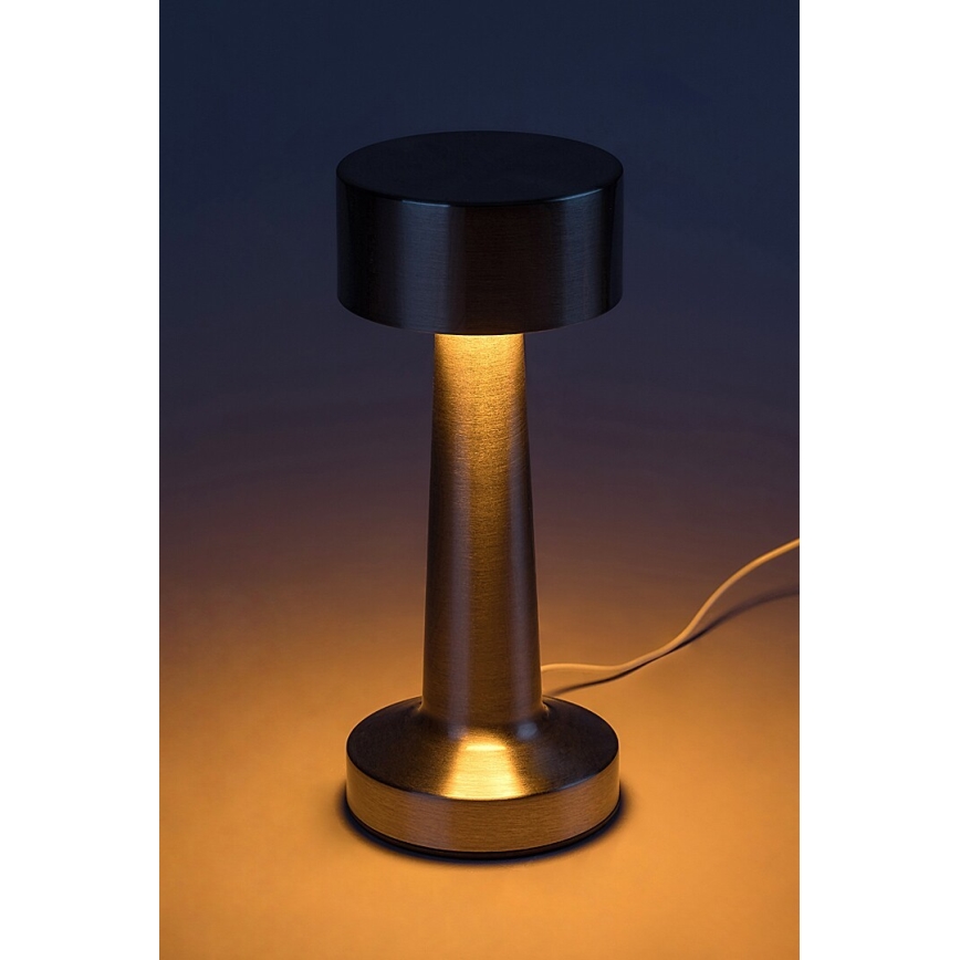 Rabalux - LED Įkraunama jutiklinė stalinė lempa LED/2,7W/5V 1200mAh 3000/4000/6000K matinis chromas