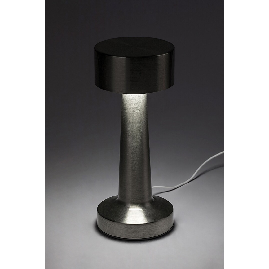 Rabalux - LED Įkraunama jutiklinė stalinė lempa LED/2,7W/5V 1200mAh 3000/4000/6000K matinis chromas
