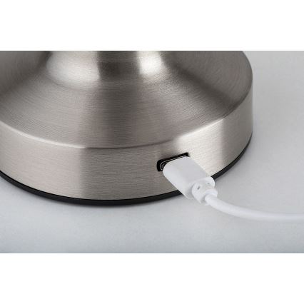 Rabalux - LED Įkraunama jutiklinė stalinė lempa LED/2,7W/5V 1200mAh 3000/4000/6000K matinis chromas