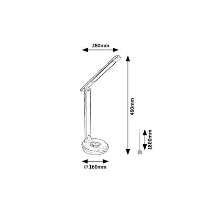 Rabalux - LED RGB Reguliuojama jutiklinė stalinė lempa LED/6W/230V 3000/4000/5000K juoda