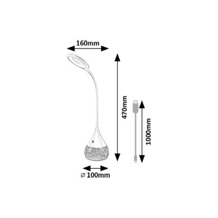 Rabalux - LED RGB Pritemdomas stalinis šviestuvas LED/4W/230V balta