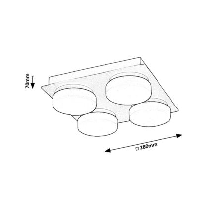 Rabalux - LED lubinis vonios šviestuvas 4xLED/5,2W/230V IP44 juoda