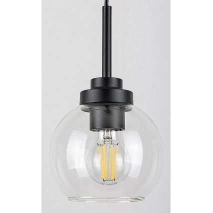 Rabalux - Vonios kambario pakabinamas šviestuvas su kabeliu 1xE27/15W/230V juodas IP44