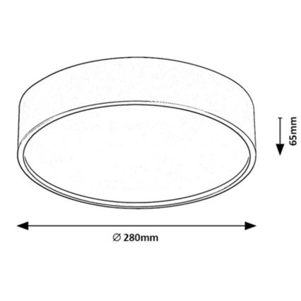 Rabalux - LED lubinis šviestuvas LED/18W/230V IP44 4000K skersmuo 28 cm juodas
