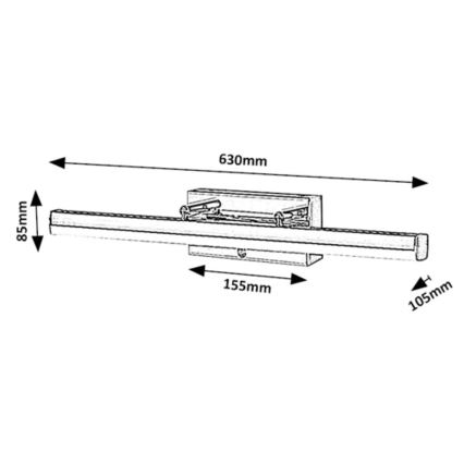 Rabalux - LED reguliuojamas veidrodžio apšvietimas su jutikliu LED/20W/230V IP44 3000/4000/6000K 63 cm
