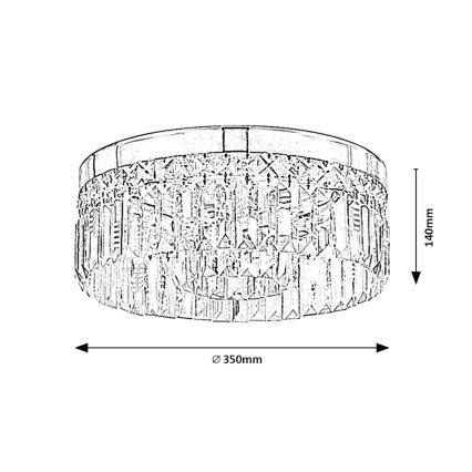 Rabalux - Lubinis vonios šviestuvas, 6xG9/28W/230V, IP44, skersmuo 35 cm