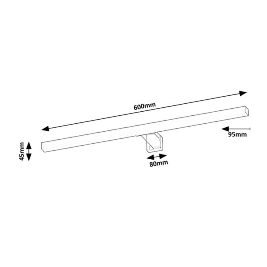 Rabalux - LED vonios veidrodžio apšvietimas, 9W/230V, IP44, 60 cm, blizgus chromas