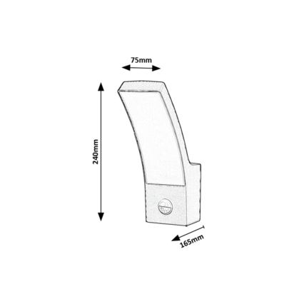 Rabalux -LED Lauko sieninis šviestuvas su jutikliu 12W/230V IP44