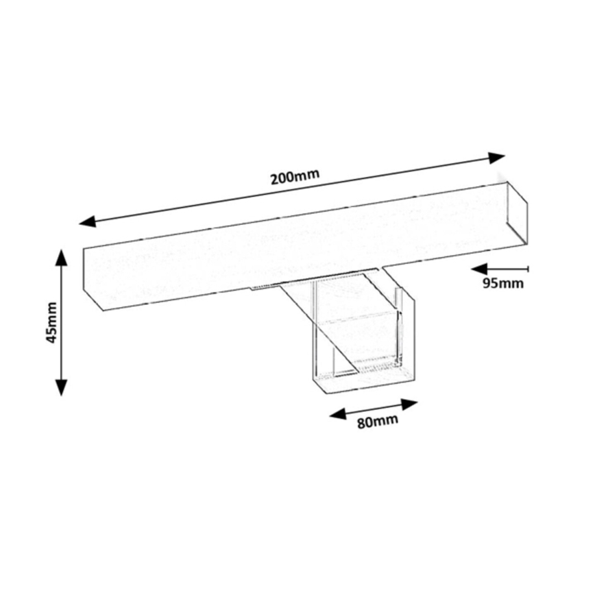 Rabalux - LED vonios veidrodžio apšvietimas LED/4W/230V IP44 20 cm juoda