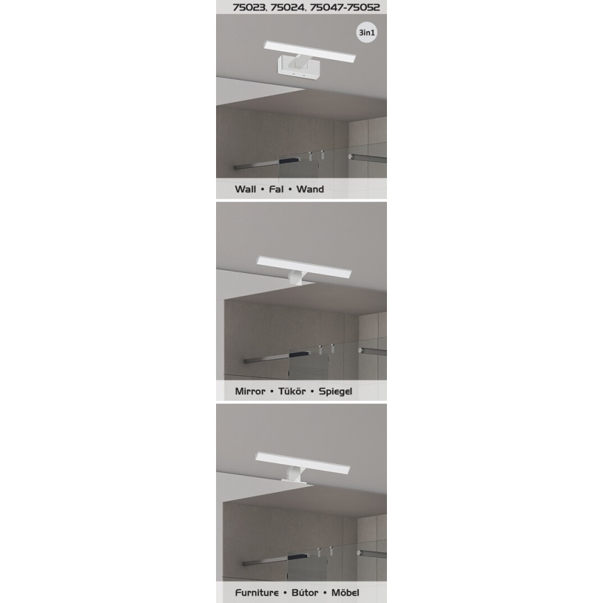 Rabalux - LED vonios veidrodžio šviestuvas LED/6W/230V IP44 40 cm juodas