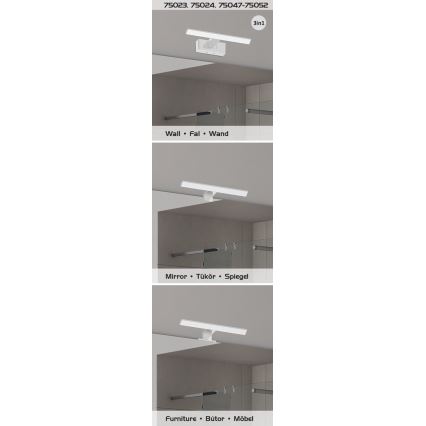 Rabalux - LED vonios veidrodžio apšvietimas LED/9W/230V IP44 60 cm juoda