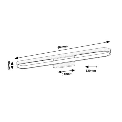 Rabalux - LED vonios veidrodžio apšvietimas LED/18W/230V IP44 60 cm