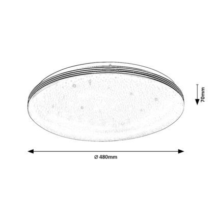 Rabalux - LED lubinis vonios kambario šviestuvas, 40 W, 230 V, IP44, 4000 K, skersmuo 48 cm