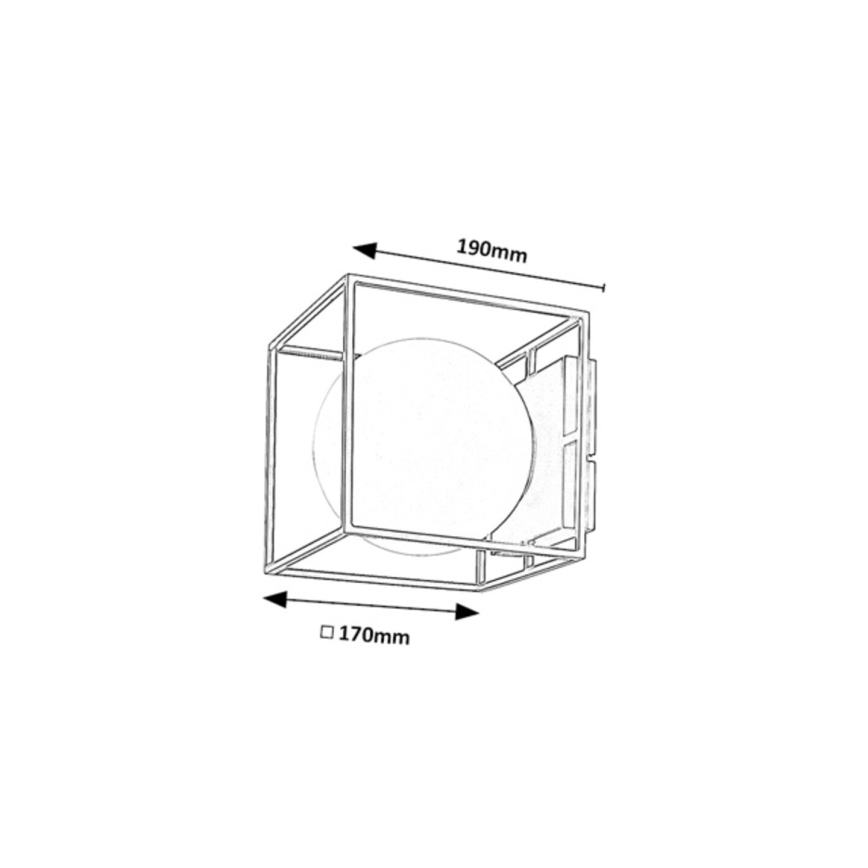 Rabalux - Lauko sieninis šviestuvas 1xE14/15W/230V IP44 juodas