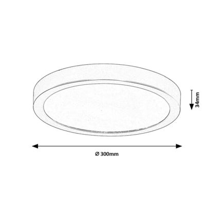 Rabalux - LED vonios kambario lubinis šviestuvas, 30 W, 230 V, skersmuo 30 cm, IP44, baltas