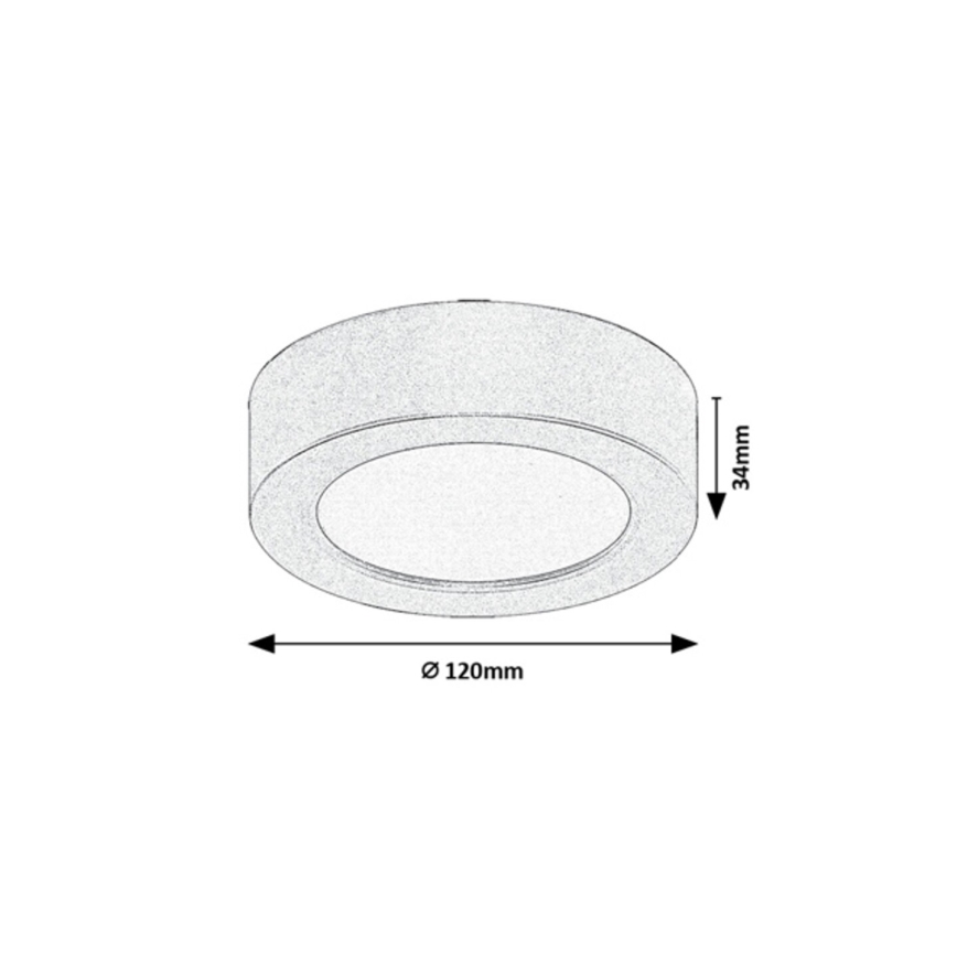 Rabalux - vonios kambario LED lubinis šviestuvas, 7 W, 230 V, Ø 12 cm, IP44, juodas