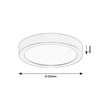 Rabalux - LED lubinis vonios šviestuvas LED/24W/230V, Ø 22 cm, IP44, juodas