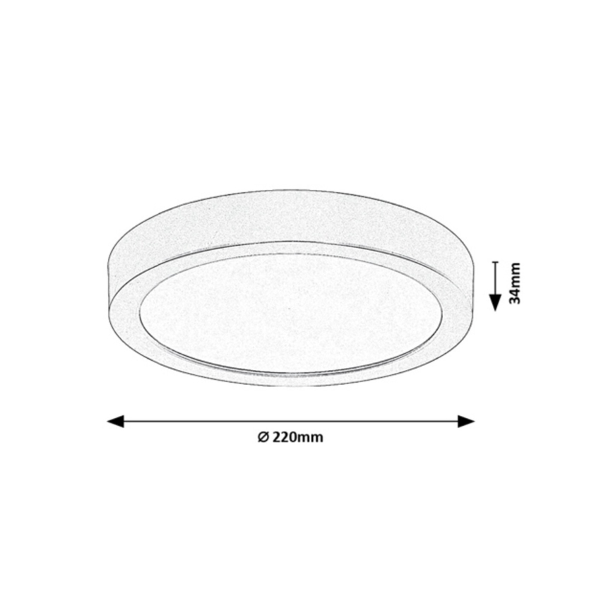 Rabalux - LED vonios kambario lubinis šviestuvas LED/24W/230V Ø 22 cm IP44 auksinis