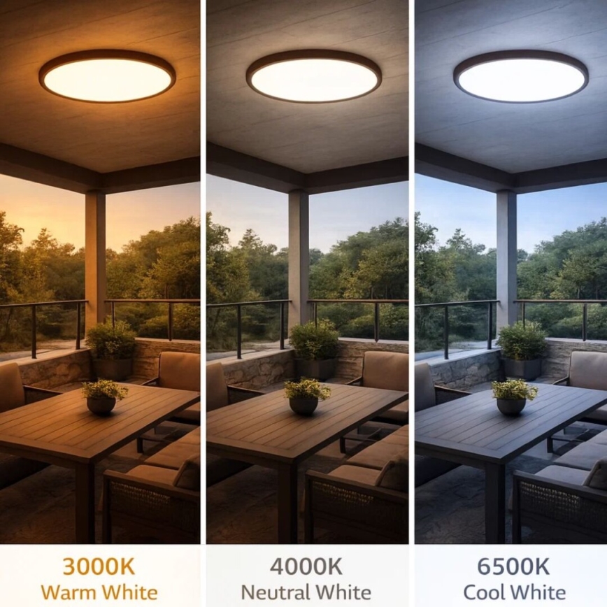 Rabalux - LED lubinis šviestuvas vonios kambariui LED/24W/230V 3000/4000/6000K skers. 40 cm IP44 rudos spalvos