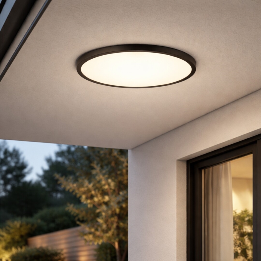 Rabalux - vonios kambario LED lubinis šviestuvas LED/24W/230V 3000/4000/6000K, skersmuo 40 cm, IP44, juodas