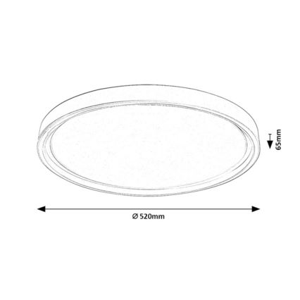Rabalux - dimeriuojamas LED lubinis šviestuvas LED/54W/230V IP40 3000-6500K skersmuo 52 cm + nuotolinio valdymo pultas