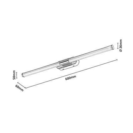 Rabalux - LED vonios veidrodžio apšvietimas LED/8W/230V IP44 60 cm juodas