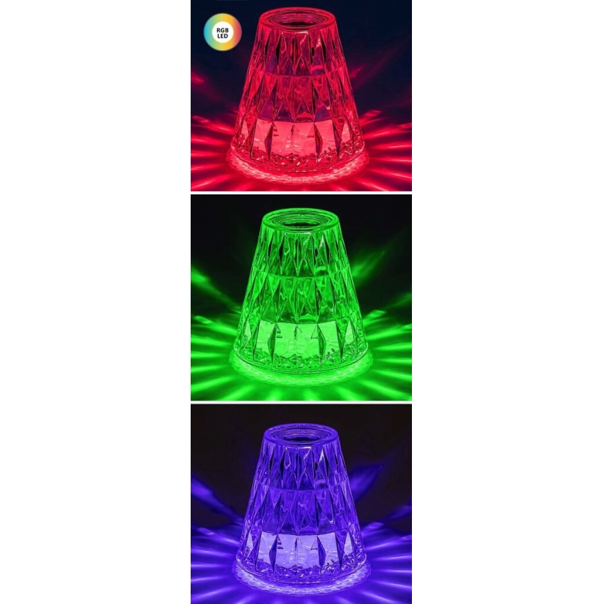 Rabalux - LED RGB Pritemdomas įkraunamas stalinis šviestuvas LED/2W/5V 3000K
