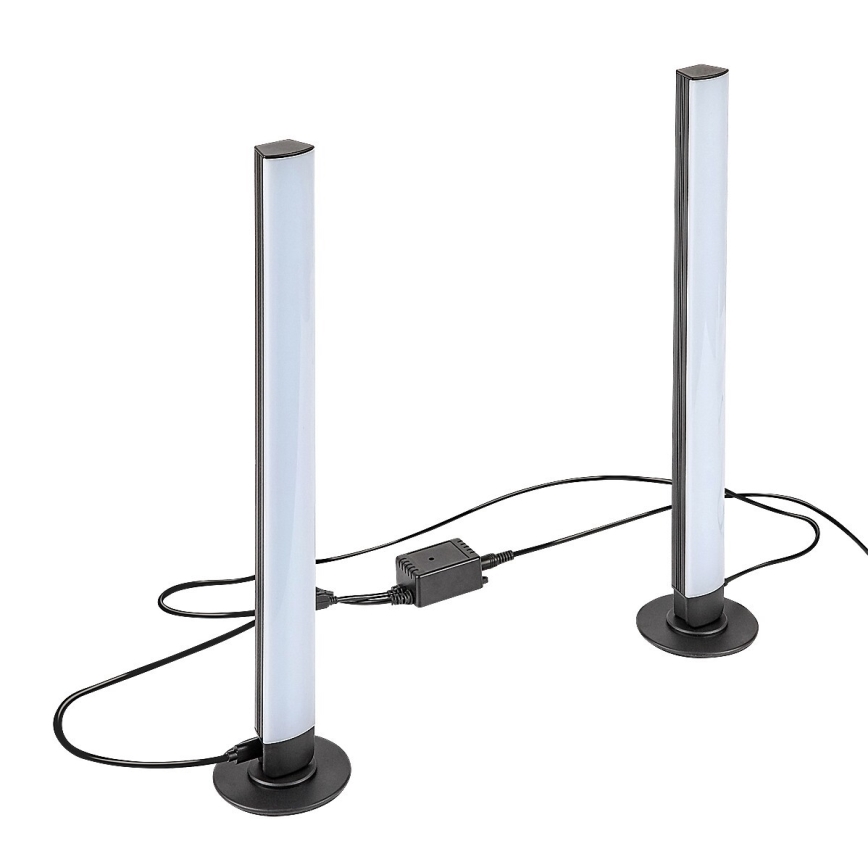 Rabalux - KOMPLEKTAS 2x LED RGB Pritemdomas stalinis šviestuvas PACO LED/5W/5V + nuotolinio valdymo pultas