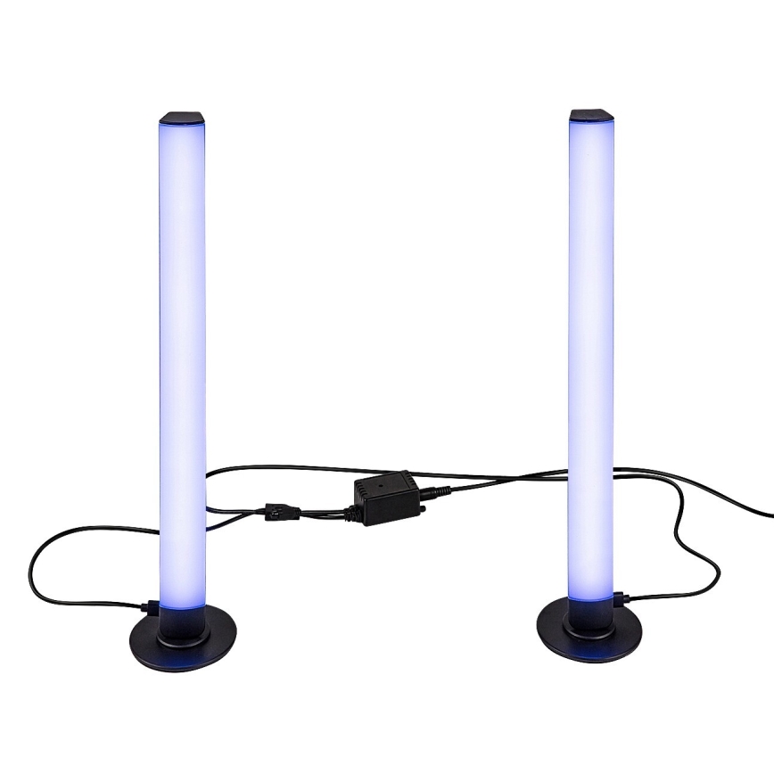 Rabalux - KOMPLEKTAS 2x LED RGB Pritemdomas stalinis šviestuvas PACO LED/5W/5V + nuotolinio valdymo pultas