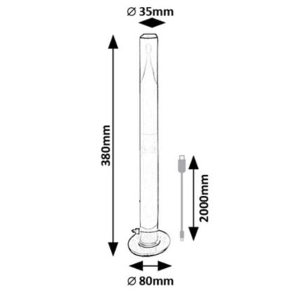 Rabalux - KOMPLEKTAS 2x LED RGB Pritemdomas stalinis šviestuvas PACO LED/5W/5V + nuotolinio valdymo pultas