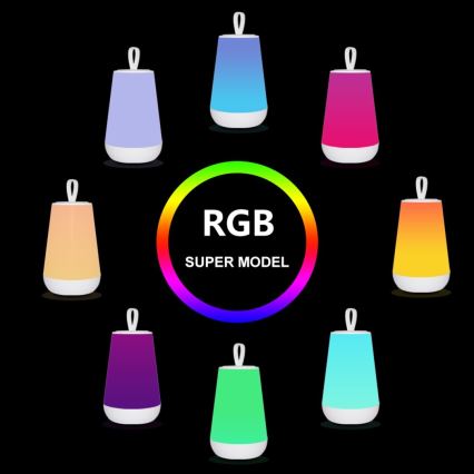 Rabalux - LED RGB Pritemdomas įkraunamas stalinis šviestuvas LED/2W/5V 3000K 1800 mAh