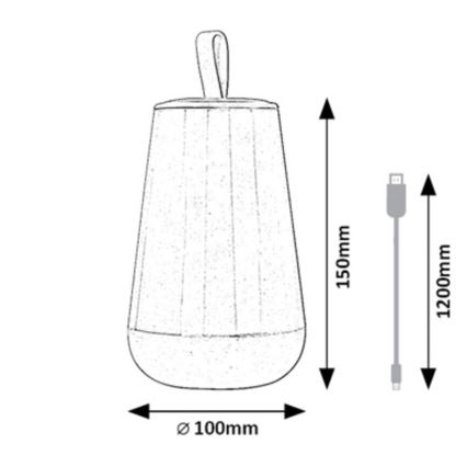 Rabalux - LED RGB Pritemdomas įkraunamas stalinis šviestuvas LED/2W/5V 3000K 1800 mAh