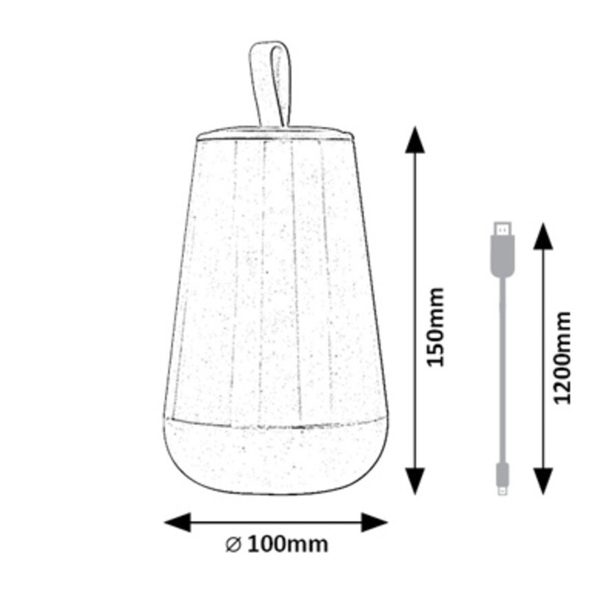 Rabalux - LED RGB Pritemdomas įkraunamas stalinis šviestuvas LED/2W/5V 3000K 1800 mAh