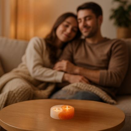 Rabalux - Druskos lempa - žvakidė oranžinė/balta