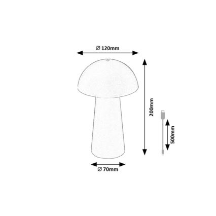 Rabalux - LED reguliuojama jutiklinė įkraunama lauko lempa LED/1,5W/5V IP44 1200 mAh USB balta